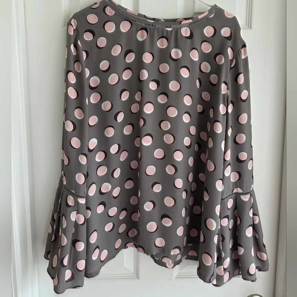 Polka Dot Women's Top - Gray and Pink